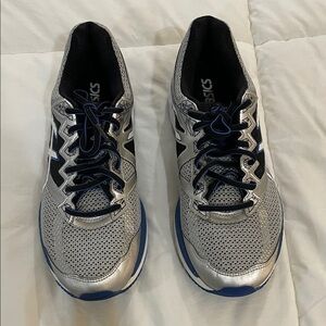 Asics Men's Gray and Blue Running Shoes